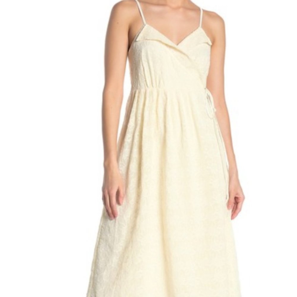NWT Madewell  Floral Embroidered Pleat Wrap Dress